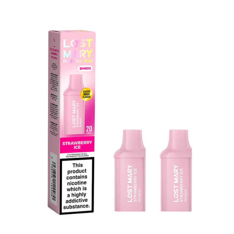 Strawberry Ice Lost Mary BM600 Prefilled Vape Pods 20mg - 2PK