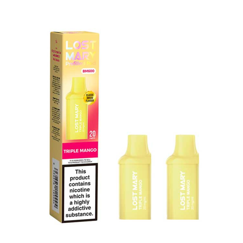Triple Mango Lost Mary BM600 Prefilled Vape Pods 20mg - 2PK