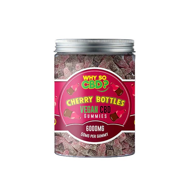 Cherry Bottles Why So CBD? 6000mg Broad Spectrum CBD Large Vegan Gummies