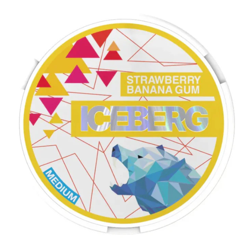 Strawberry Banana Gum Iceberg Medium Nicotine Pouches 20mg - 20 Pouches