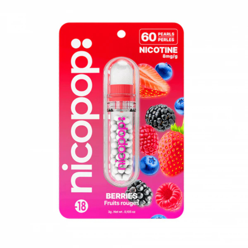 Berries 8mg Nicopop Nicotine Pearls - 60 Pearls