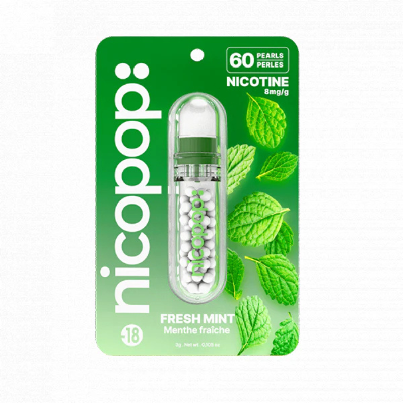 Fresh Mint 8mg Nicopop Nicotine Pearls - 60 Pearls