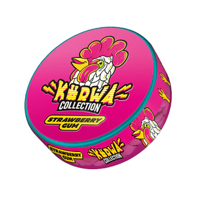 Strawberry Gum KURWA Nicotine Snus Pouches 16mg