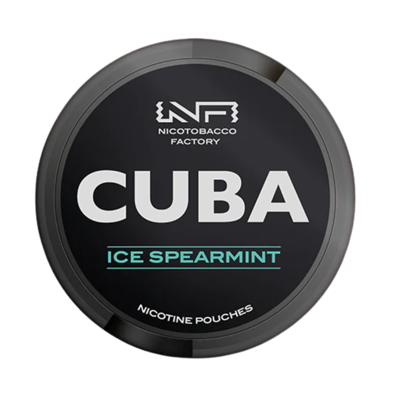 Ice Spearmint CUBA Black Nicotine Snus Pouches 43mg