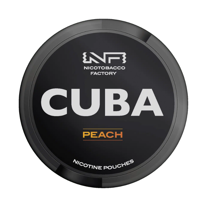 Peach CUBA Black Nicotine Snus Pouches 43mg