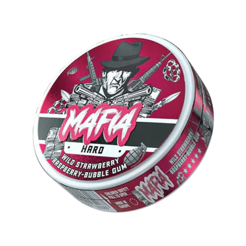 Strawberry Raspberry Bubblegum  MAFIA Slim Nicotine Snus Pouches 16mg