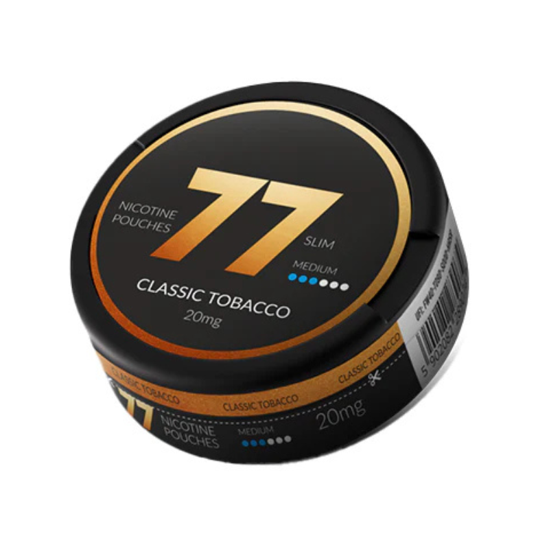 Classic Tobacco 77 Slim Nicotine Snus Pouches 20mg - 20 Pouches