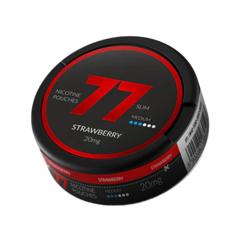 Strawberry 77 Slim Nicotine Snus Pouches 20mg - 20 Pouches