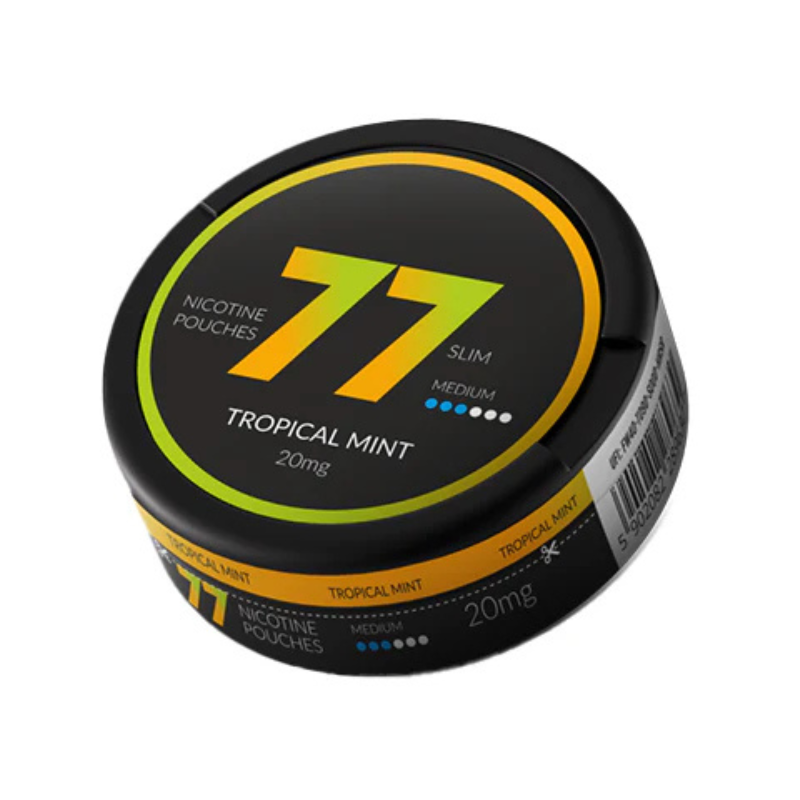 Tropical Mint 77 Slim Nicotine Snus Pouches 20mg - 20 Pouches