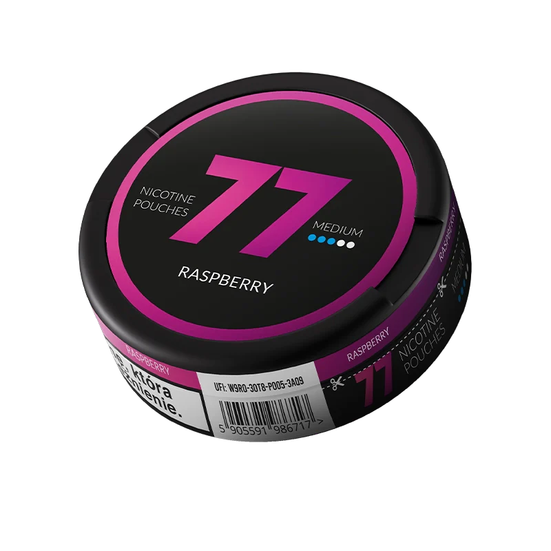 Raspberry 77 Slim Nicotine Snus Pouches 20mg - 20 Pouches
