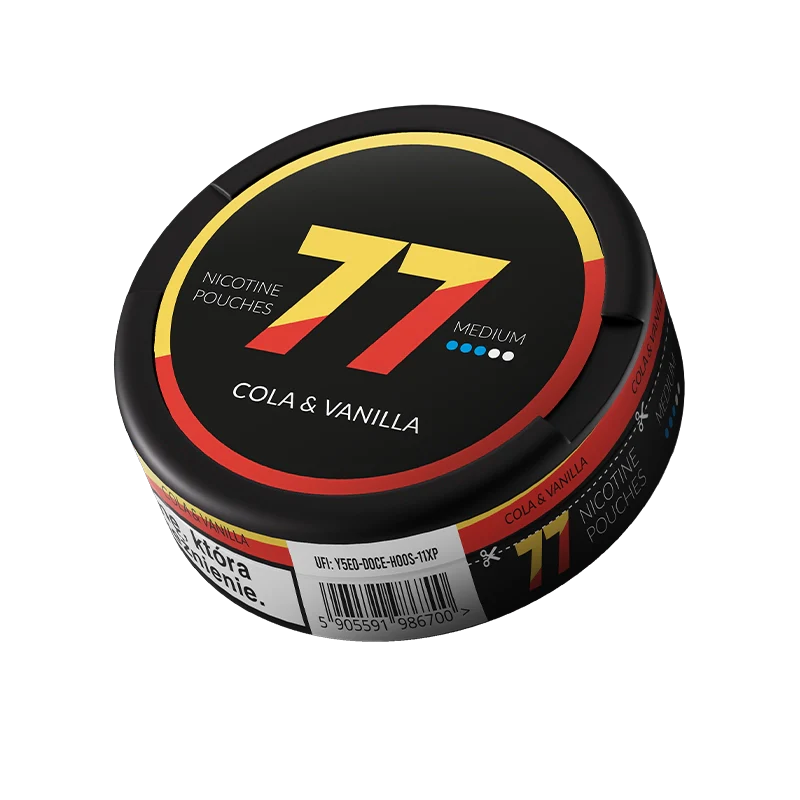 Cola & Vanilla 77 Slim Nicotine Snus Pouches 20mg - 20 Pouches