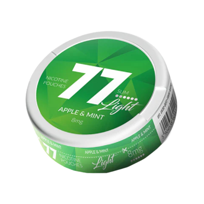 Apple & Mint 77 Slim Nicotine Snus Pouches 8mg - 20 Pouches
