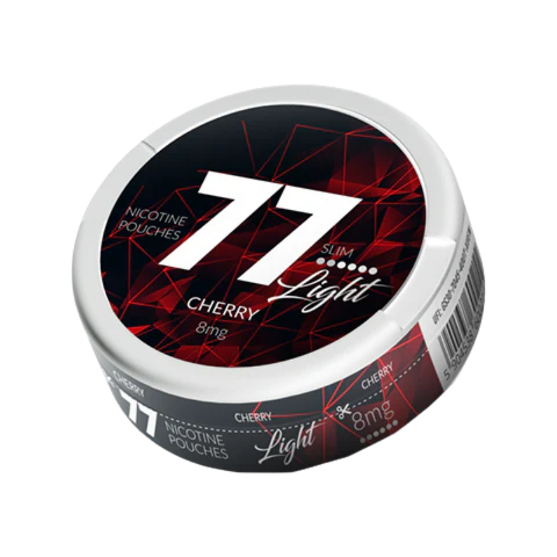 Cherry 77 Slim Nicotine Snus Pouches 8mg - 20 Pouches