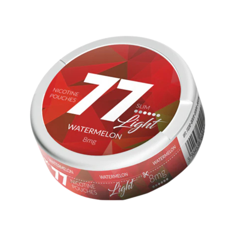 Watermelon 77 Slim Nicotine Snus Pouches 8mg - 20 Pouches