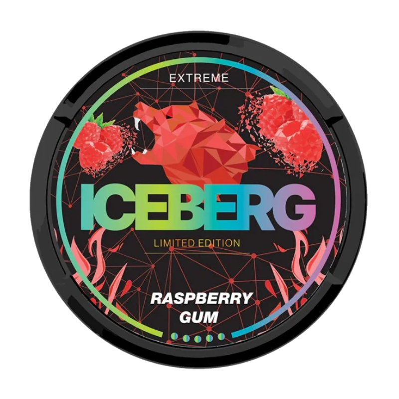 Raspberry Gum Iceberg Extreme Nicotine Pouches 20 Pouches 50mg