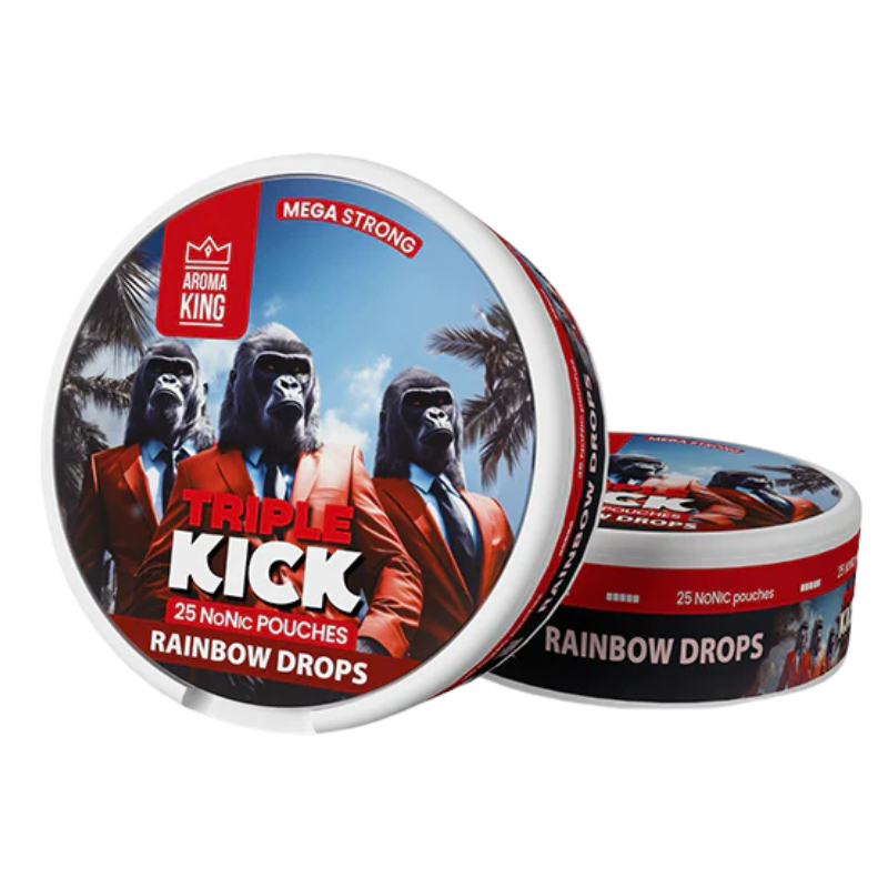 Rainbow Drops Aroma King Triple Kick Nic Pouches - 25 Pouches 100mg