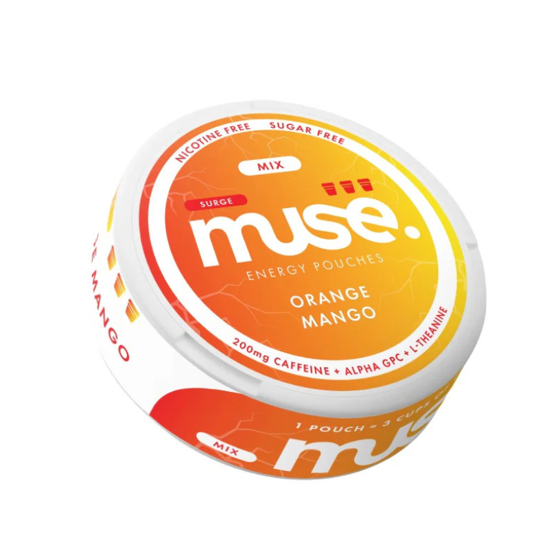 Orange Mango Muse Surge Caffiene Energy Pouches | 20 Pouches - 200mg