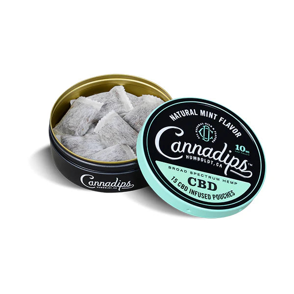 Natural Mint Cannadips 150mg CBD Snus Pouches