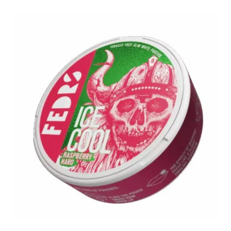 Raspberry FEDRS Ice Cool Hard Nicotine Pouches 65mg - 20 Pouches