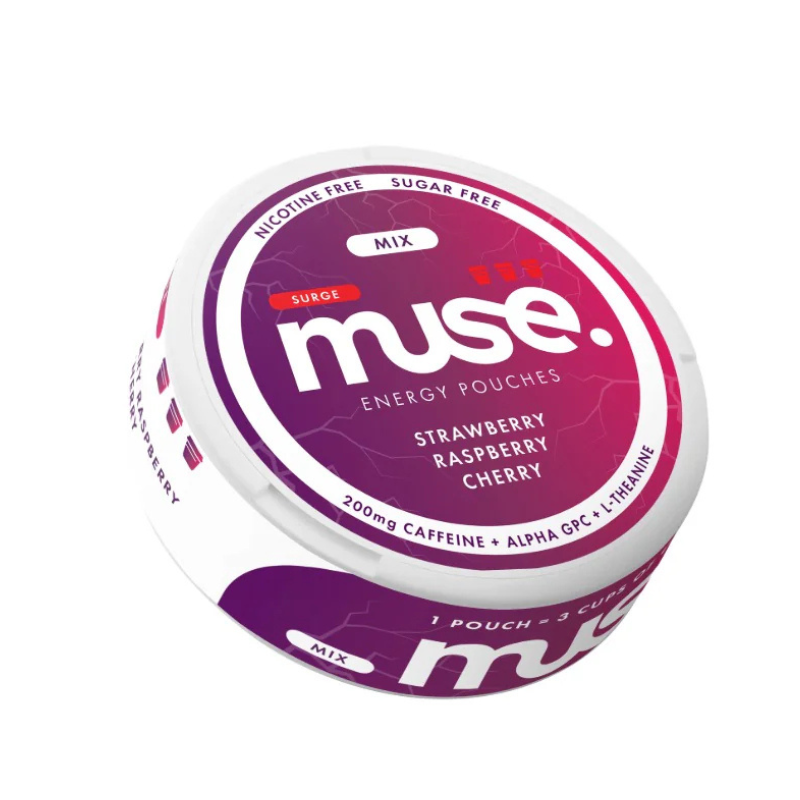 Strawberry Raspberry Cherry Muse Surge Caffiene Energy Pouches | 20 Pouches - 200mg