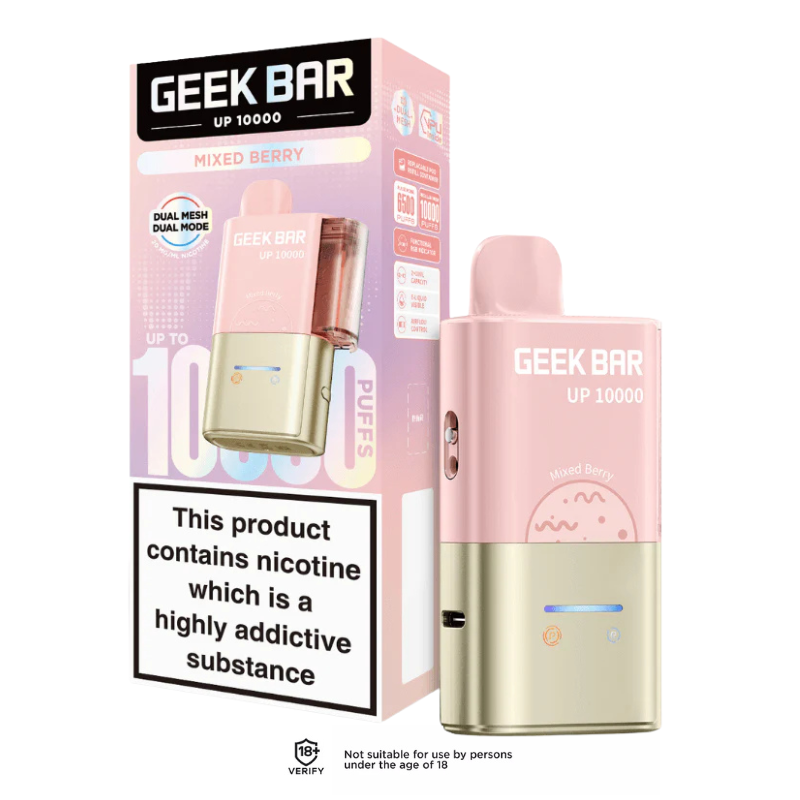 Mixed Berry Geek Bar UP 10K Prefilled Pod Vape Kit 20mg