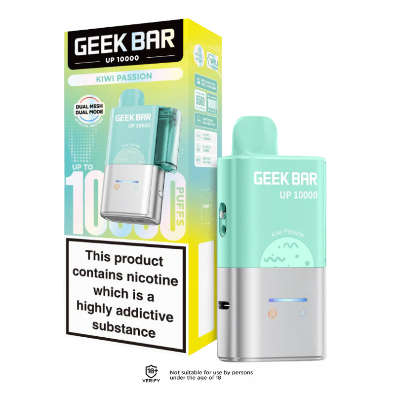 Kiwi Passion Geek Bar UP 10K Prefilled Pod Vape Kit 20mg