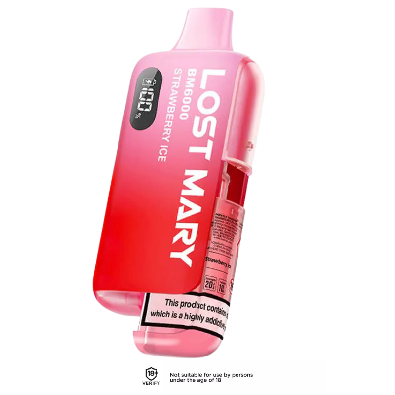 Strawberry Ice Lost Mary BM6000 Refillable Vape Kit