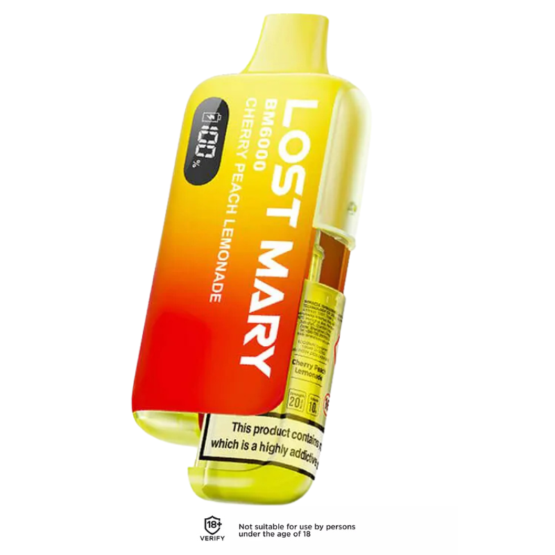 Cherry Peach Lemonade Lost Mary BM6000 Refillable Vape Kit