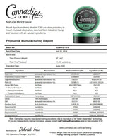 Natural Mint Cannadips 150mg CBD Snus Pouches